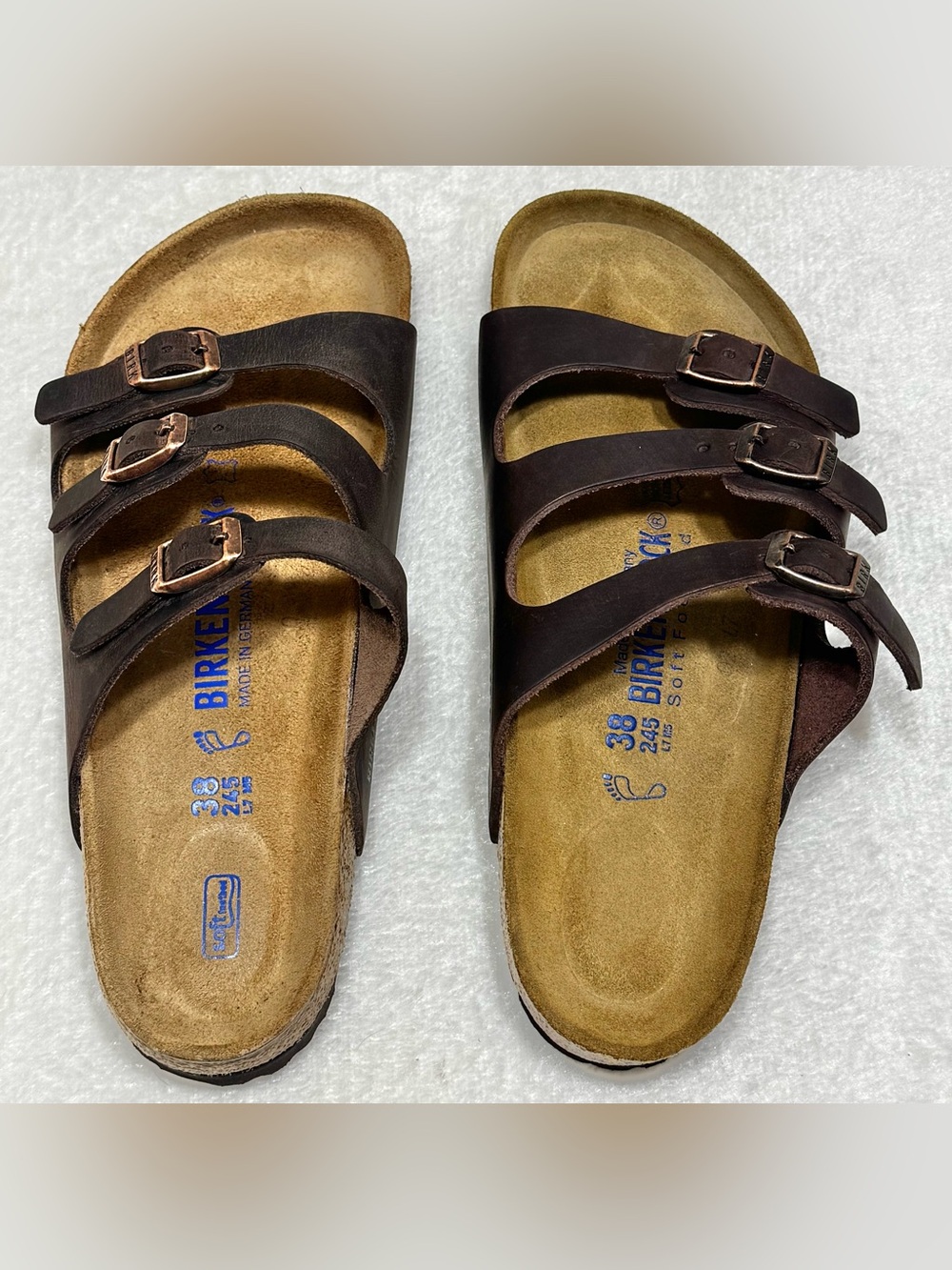 Birkenstock Florida Soft Footbed Sandals Habana Oiled Leather 38 - Picture 3 of 13